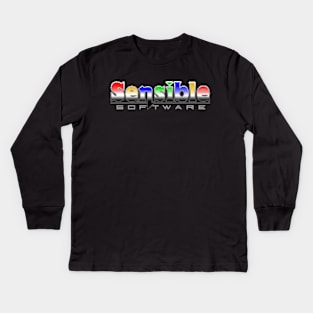 Retro Computer Games Sensible Software Pixellated Kids Long Sleeve T-Shirt